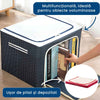 DepoBox 100L – Cutie pentru Depozitare Ultra Spațioasă, Pliabilă, cu Fermoar și Fereastră