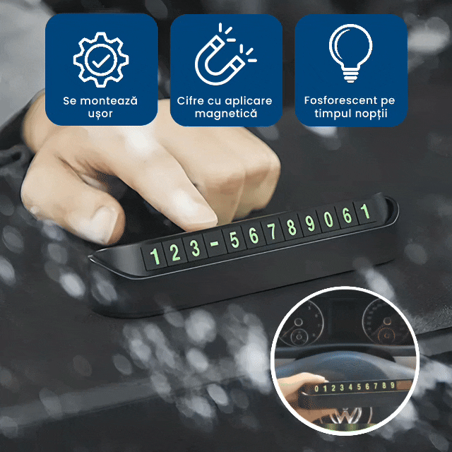 1+1 GRATIS: TelePark - Suport Număr Telefon pentru Parcare Temporară