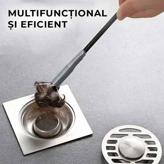 1+1 GRATIS: ȘerpiClean - Șarpe de Desfundare Scurgeri cu Gheare Retractabile