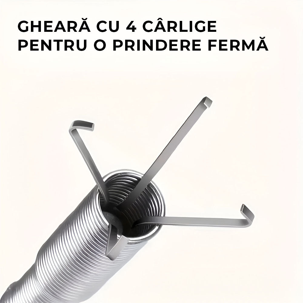 1+1 GRATIS: ȘerpiClean - Șarpe de Desfundare Scurgeri cu Gheare Retractabile
