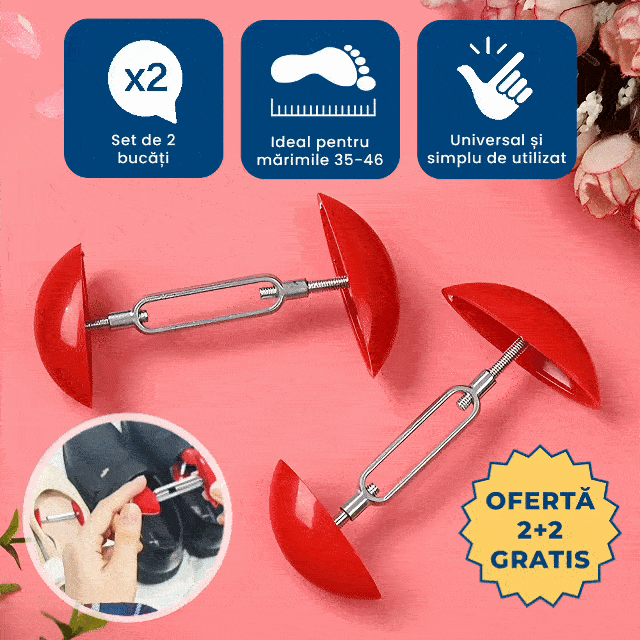 2+2 GRATIS: PantoFit - Set Lărgitoare Reglabile pentru Pantofi (Mărimi 35-46)