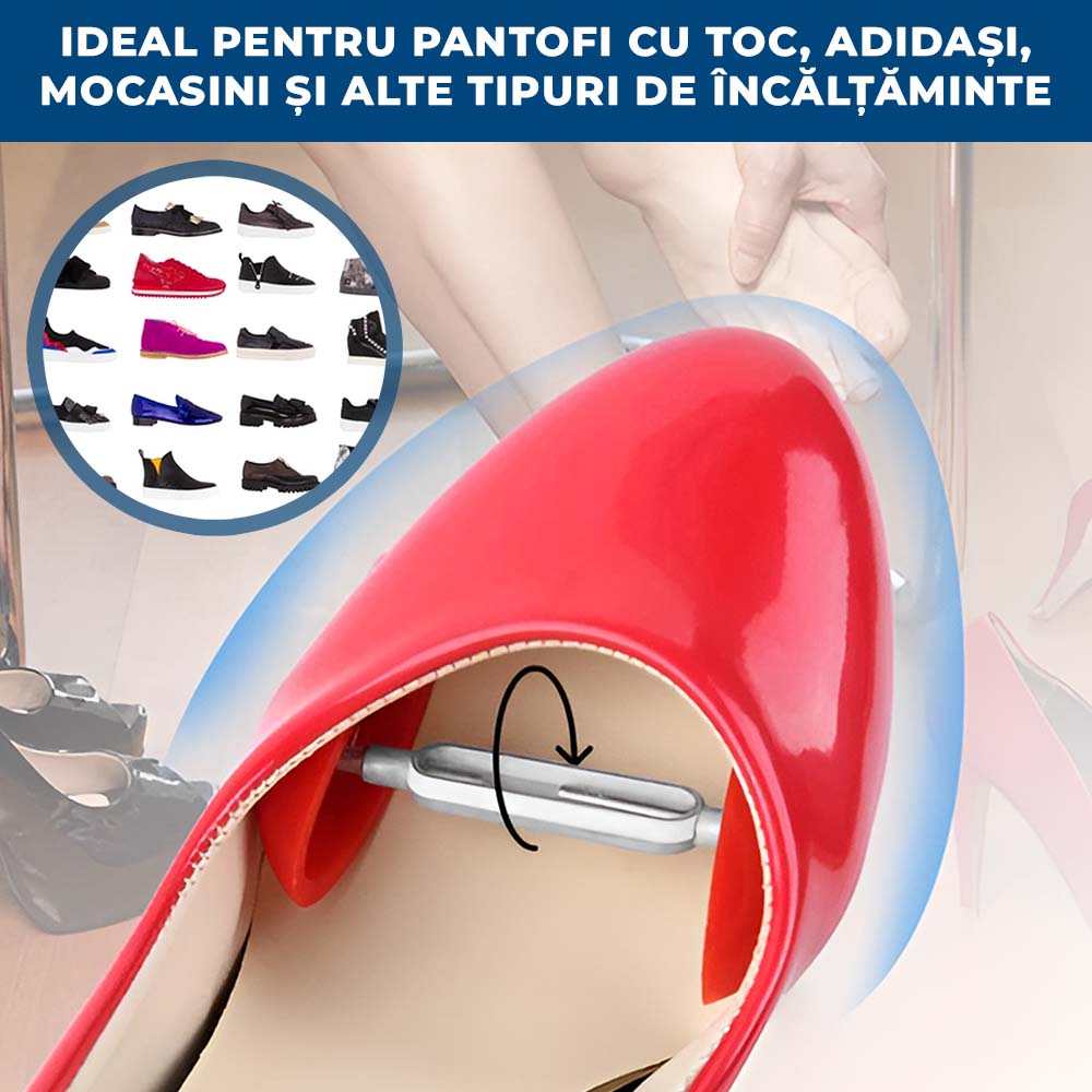 2+2 GRATIS: PantoFit - Set Lărgitoare Reglabile pentru Pantofi (Mărimi 35-46)