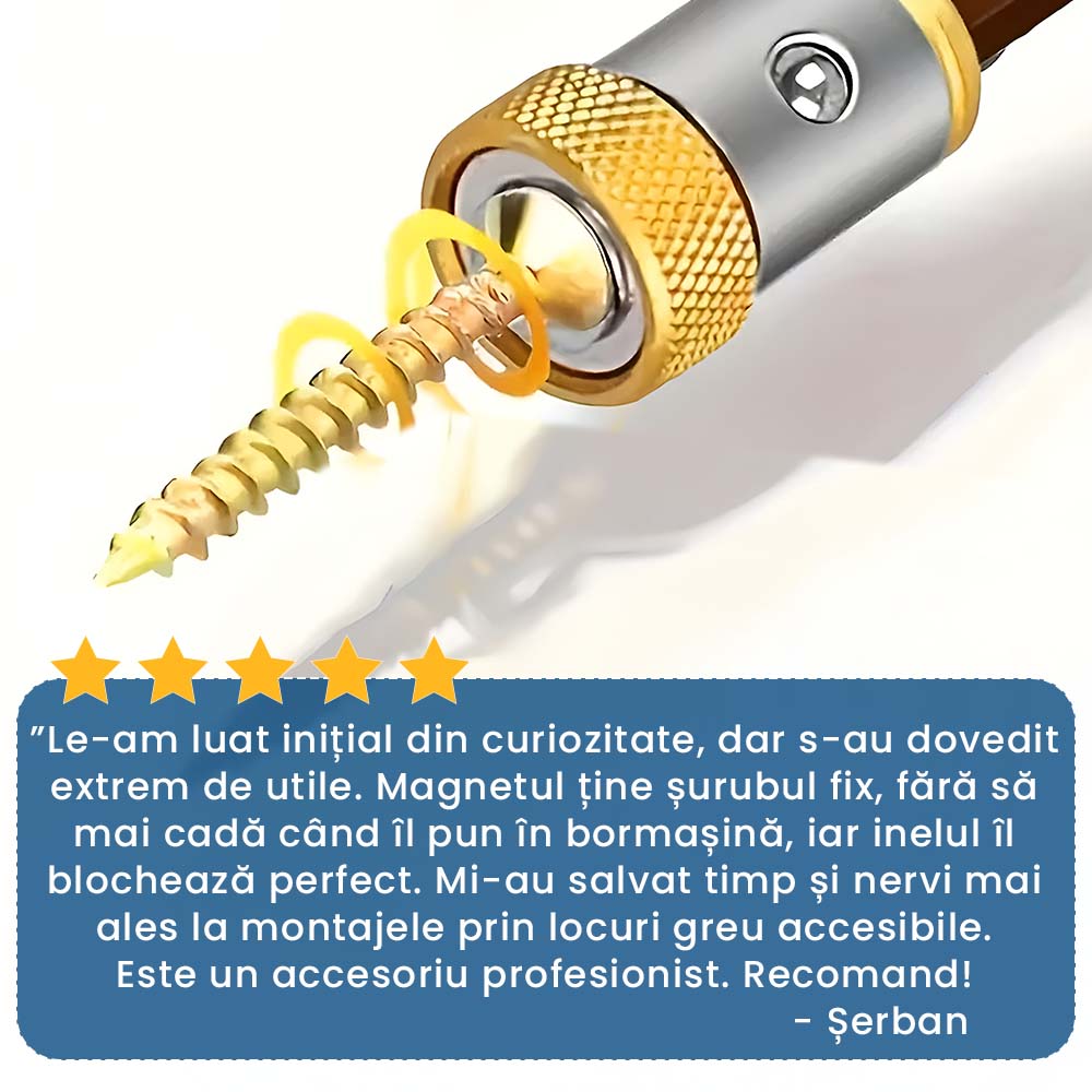 ȘuruMag – Set 3 Inele Magnetice pentru Bormașină sau Autofiletantă (Bit inclus)