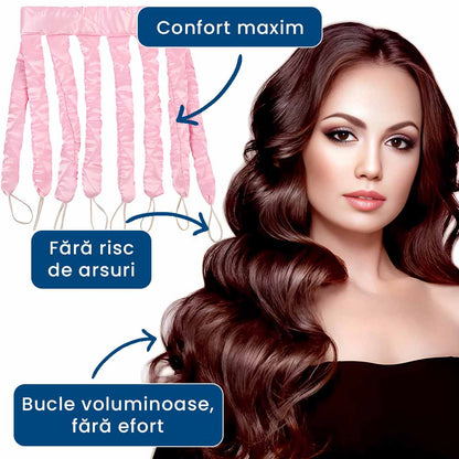Bucleasy - Ondulator fără Căldură pentru Bucle Perfecte (Roz)