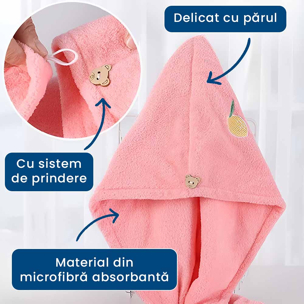 ProsoMagic - Set 2 Prosoape pentru Uscarea Rapidă a Părului (Roz și Albastru)
