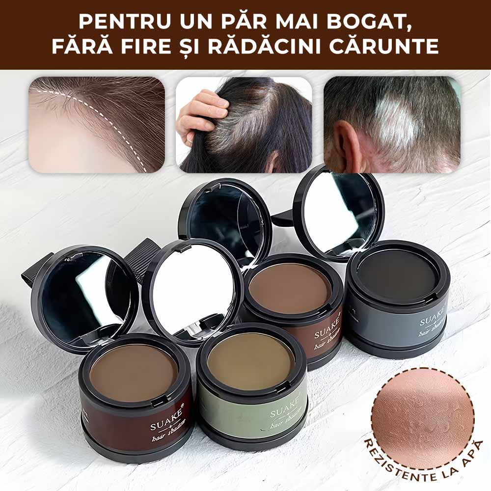 HairFix Magic – Pudră Instant pentru Rădăcini Cărunte și Păr Rar
