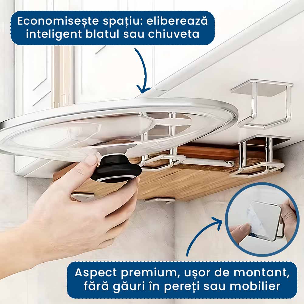 Ordinox Pro – Set 4 Cârlige Adezive din Inox pentru Bucătărie și Baie
