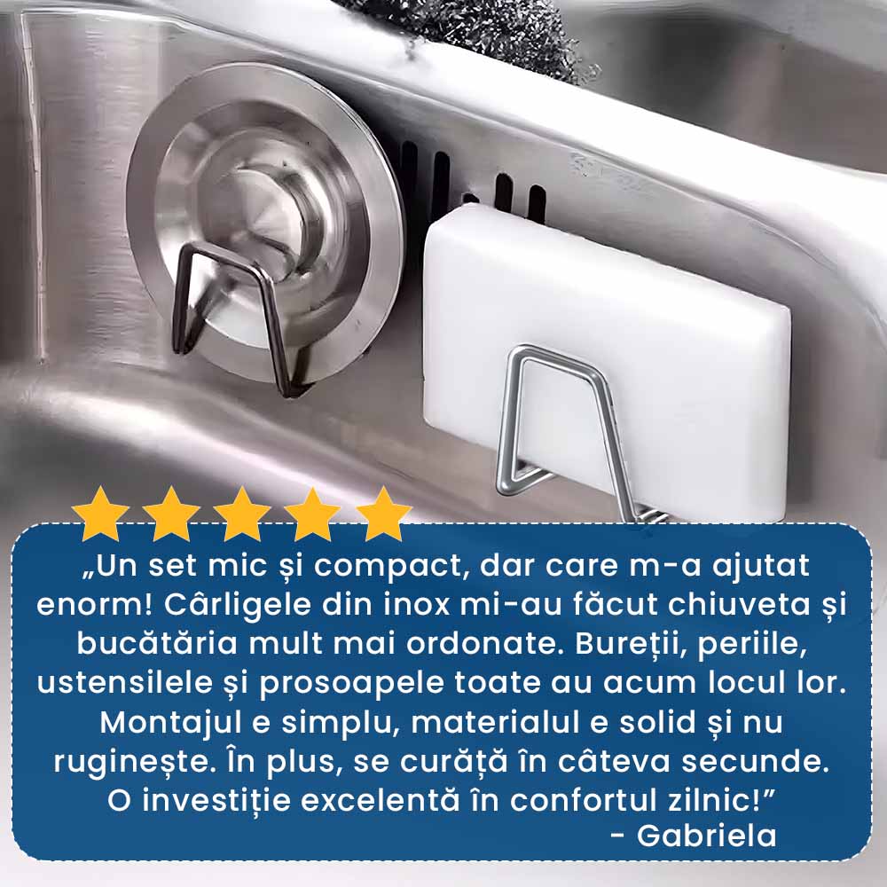 Ordinox Pro – Set 4 Cârlige Adezive din Inox pentru Bucătărie și Baie