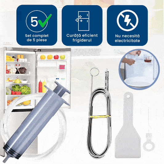 FrigiClean – Set Profesional 5 în 1 pentru Curățarea Frigiderului