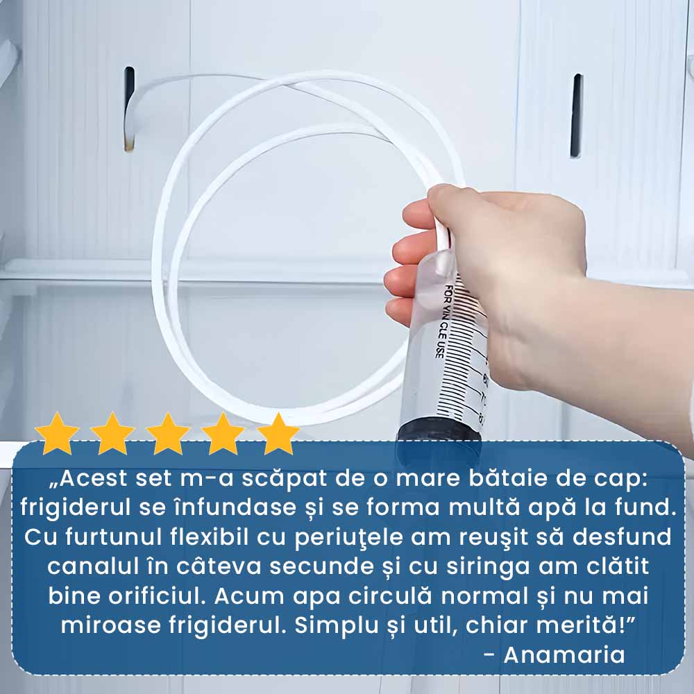 FrigiClean – Set Profesional 5 în 1 pentru Curățarea Frigiderului