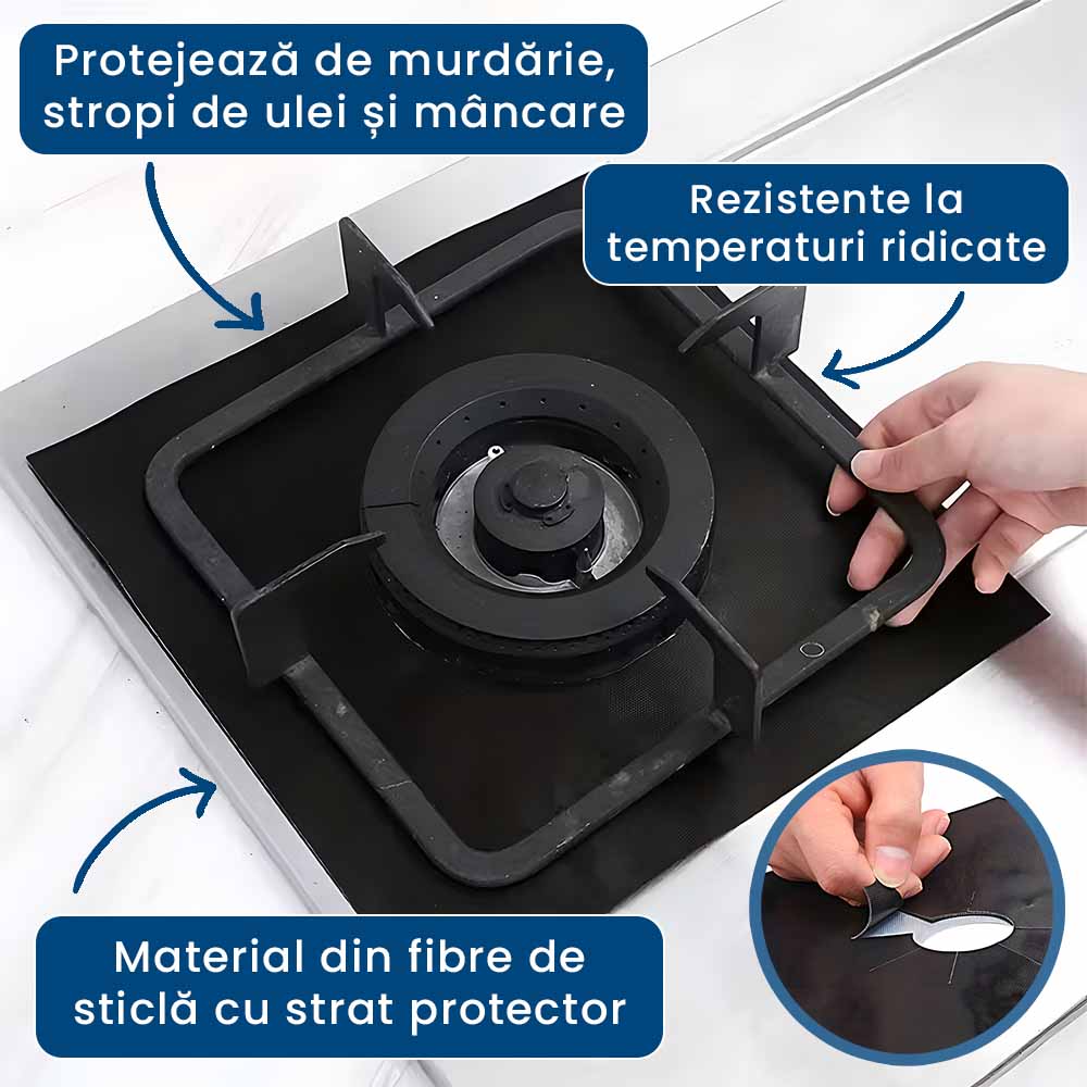 AraGuard Pro – Protecții Termorezistente pentru Aragaz (Set 4 Bucăți)