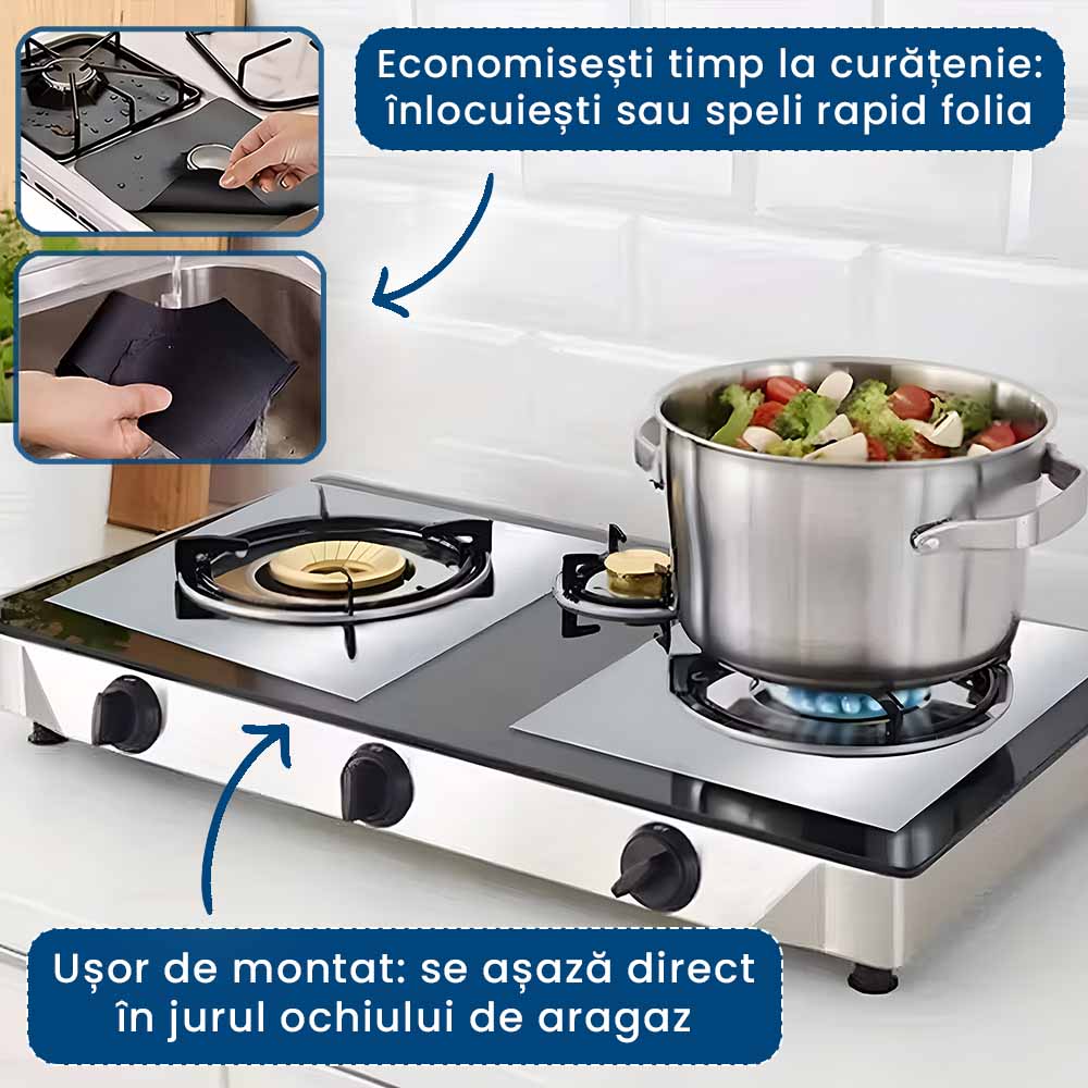 AraGuard Pro – Protecții Termorezistente pentru Aragaz (Set 4 Bucăți)