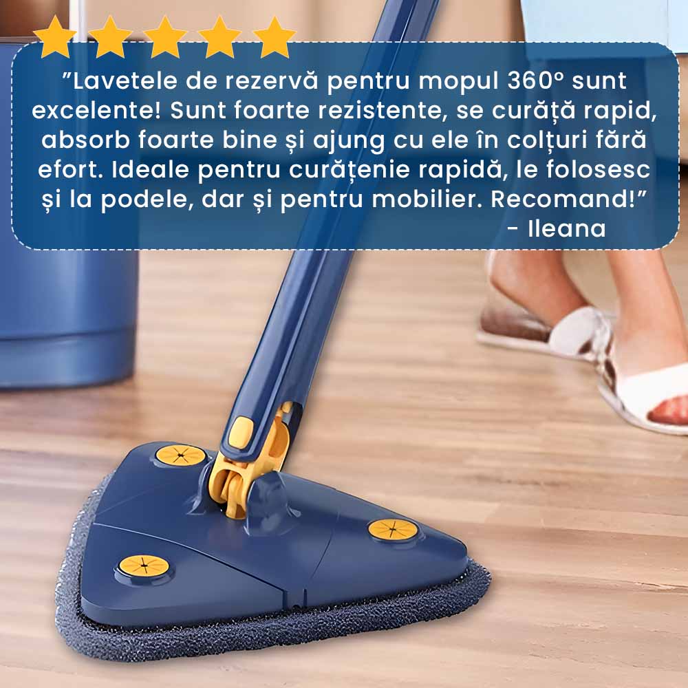 Set 2 Lavete de Rezervă pentru Mopul Triunghiular 360°