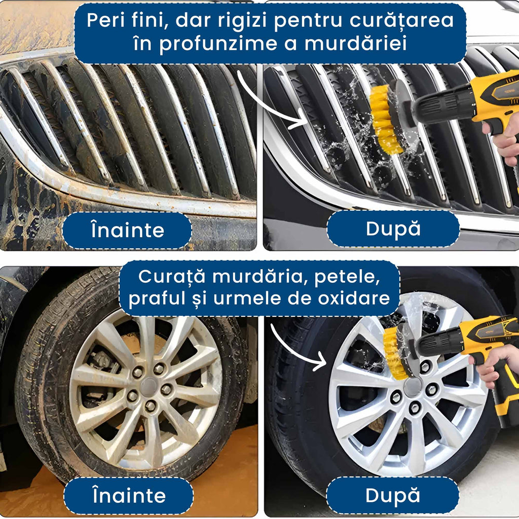TurboClean - Set Perii pentru Curățare și Lustruit cu Bormașina (3 piese)