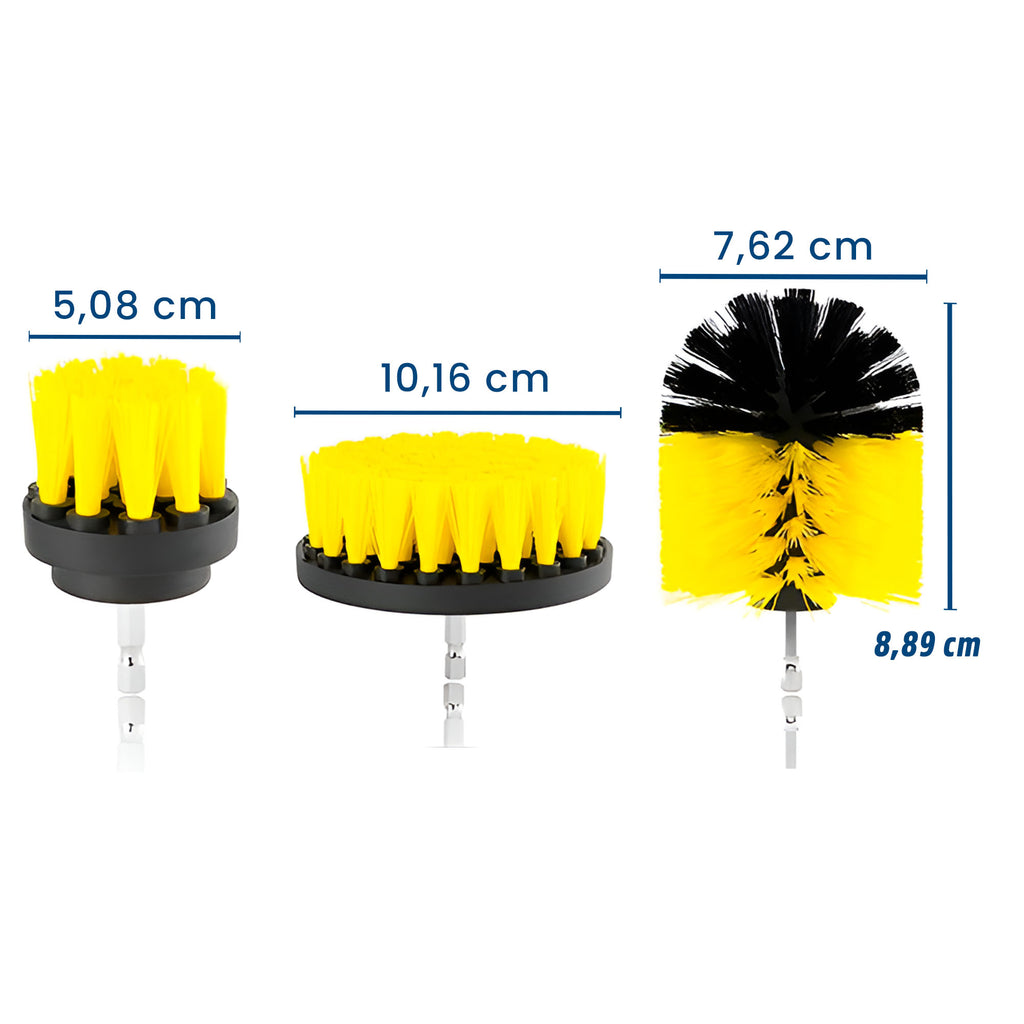 TurboClean - Set Perii pentru Curățare și Lustruit cu Bormașina (3 piese)
