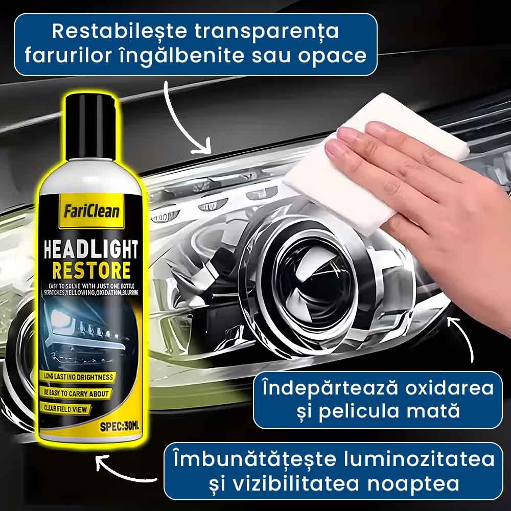 FariClean Pro – Soluție Lichidă pentru Recondiționarea Farurilor
