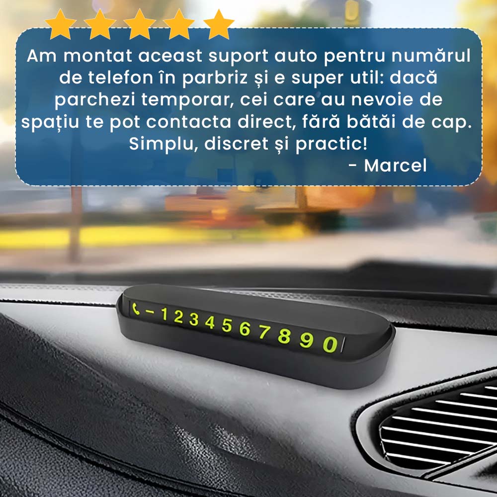 1+1 GRATIS: TelePark - Suport Număr Telefon pentru Parcare Temporară