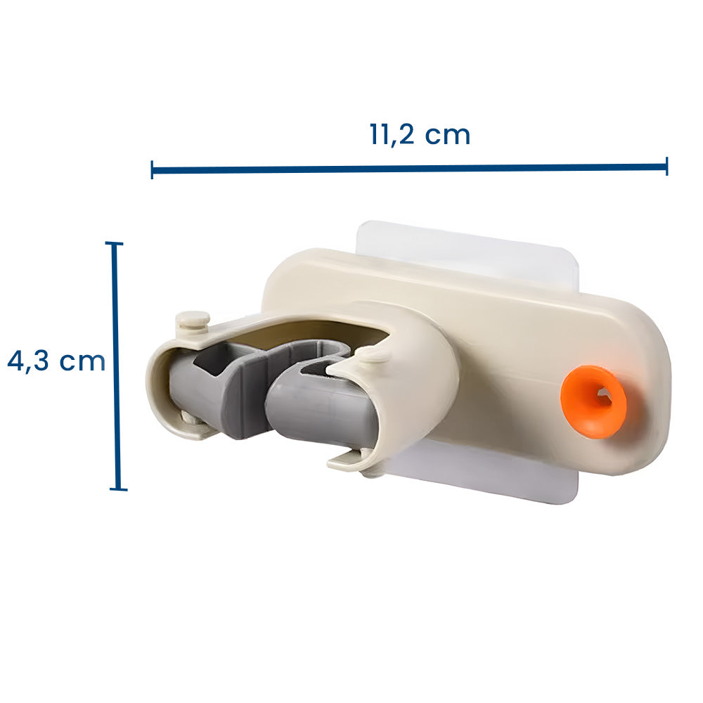 OrgaMop 3X - Suport Universal pentru Mopuri și Mături (Set de 3, Alb)