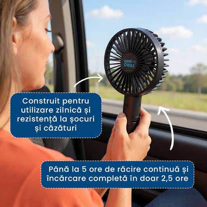 PortaVent - Ventilator Portabil cu Trepied și Reîncărcabil, 2-în-1