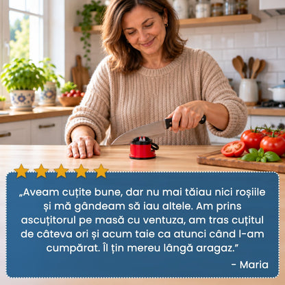 Ascutix Pro – Ascuțitor de Cuțite cu Ventuză, Tăiș ca Nou în Câteva Secunde